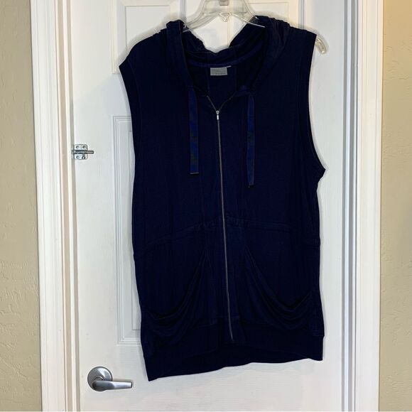 Athleta Lotus Hooded Zip Up Sleeveless Jacket Vest Size Large - Picture 5 of 10